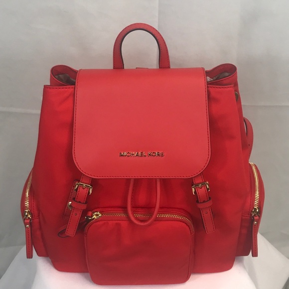 ladies red backpack
